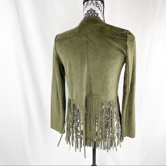 Flying Tomato Candace Olive Fringe Jacket - Picture 8 of 10